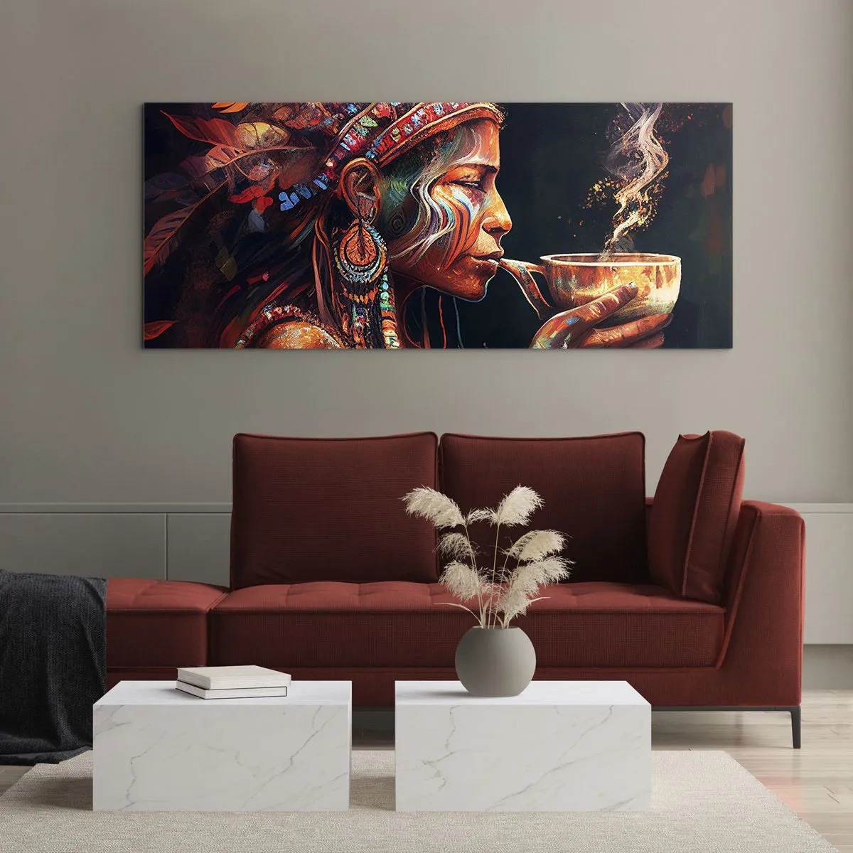 Quadro su vetro - Rituale magico - 100x40 cm