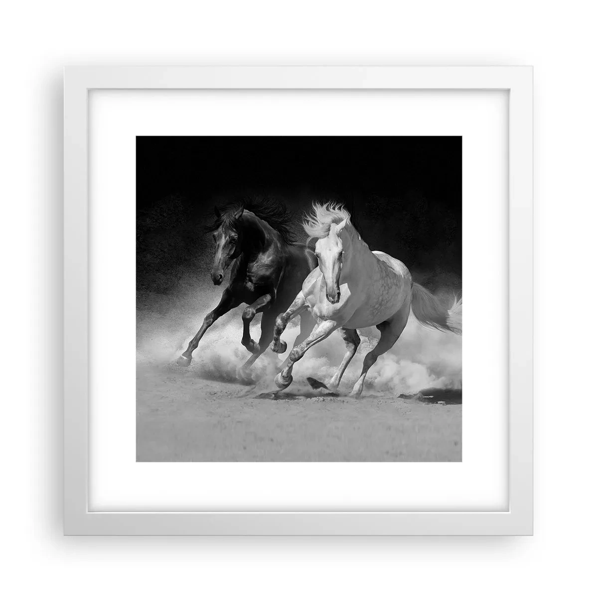 Poster in cornice bianca - Il galoppo della libertà - 30x30 cm