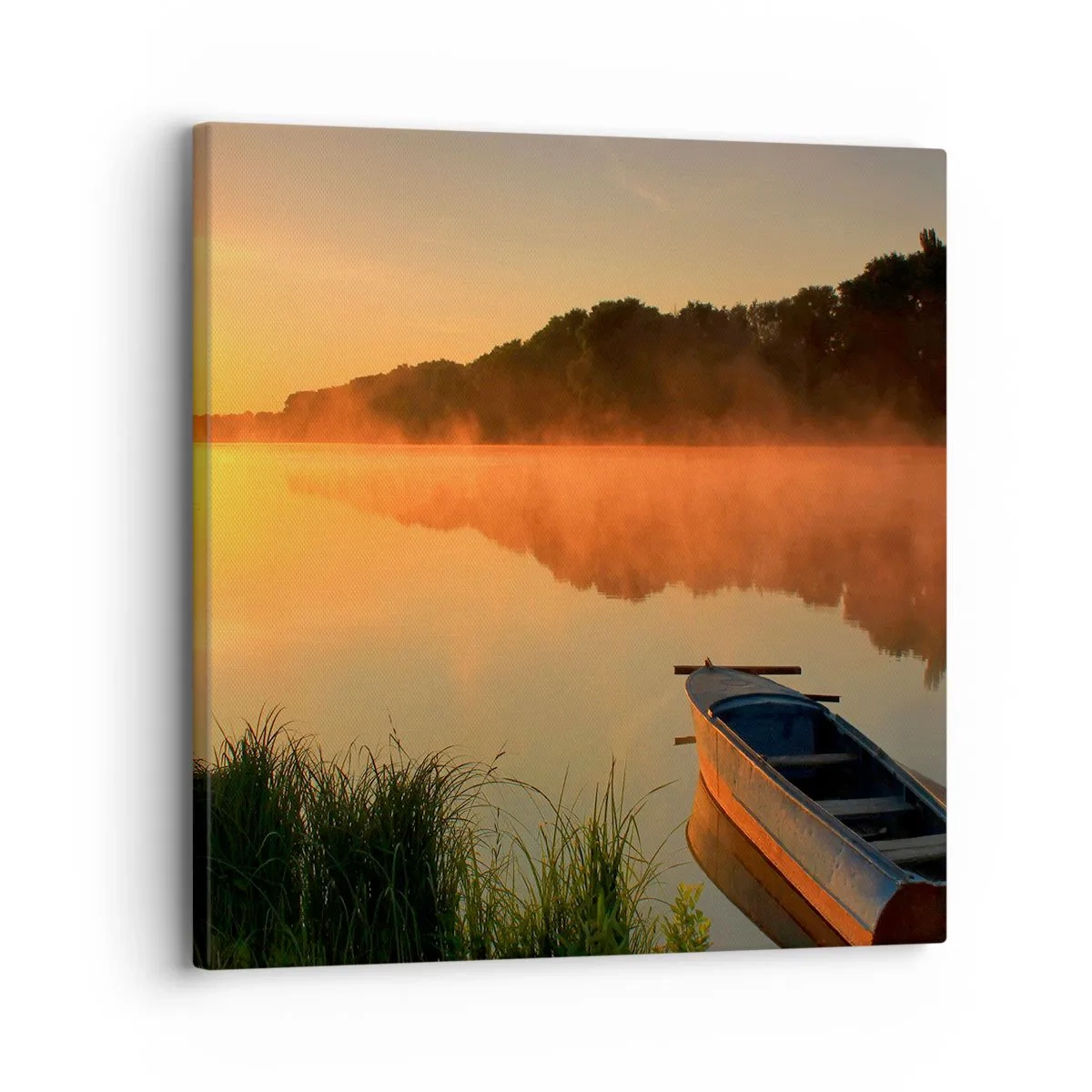 Quadro su tela - Stampe su Tela - Alba sull'acqua, come uno specchio - 30x30 cm