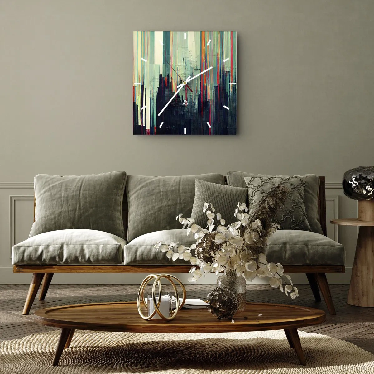 Orologio da parete - Orologio in Vetro - Città futuristica - 40x40 cm