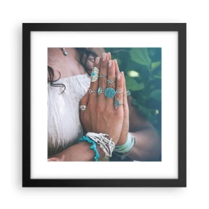 Poster in cornice nera - Benvenuto al centro dell'essere - 30x30 cm