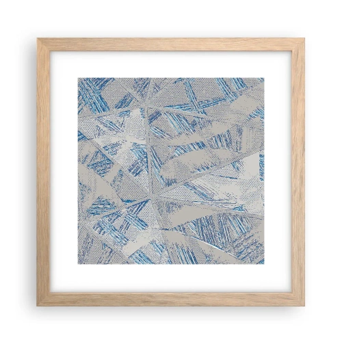 Poster in cornice rovere chiaro - Nel labirinto grigioblu - 30x30 cm