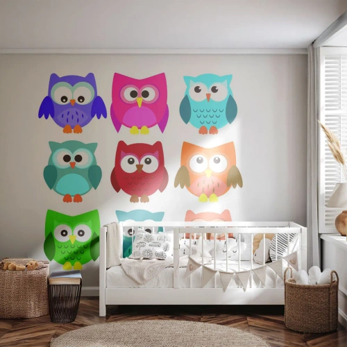 Fotomurali Premium Sand - Essere diversi può essere divertente - Per bambini, Gufo, Grafica - 500x350 cm