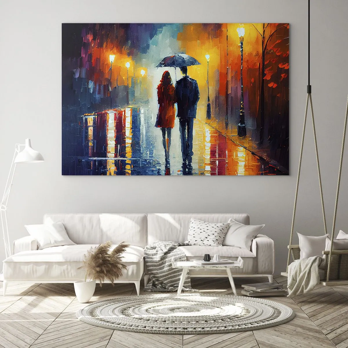 Quadro su vetro - Insieme la notte è colorata - 70x50 cm