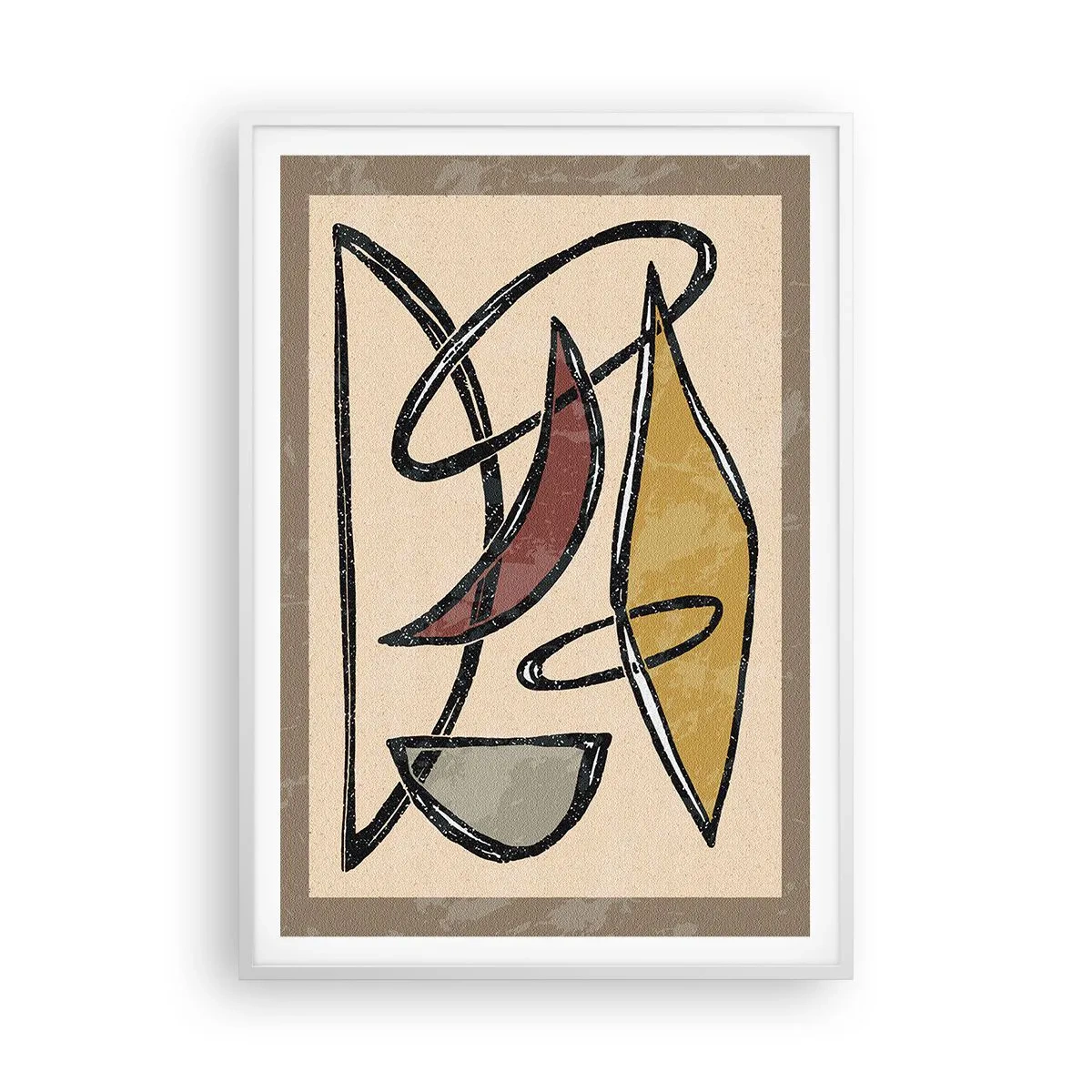 Poster in cornice bianca - Composizione: archi e ovali - 70x100 cm