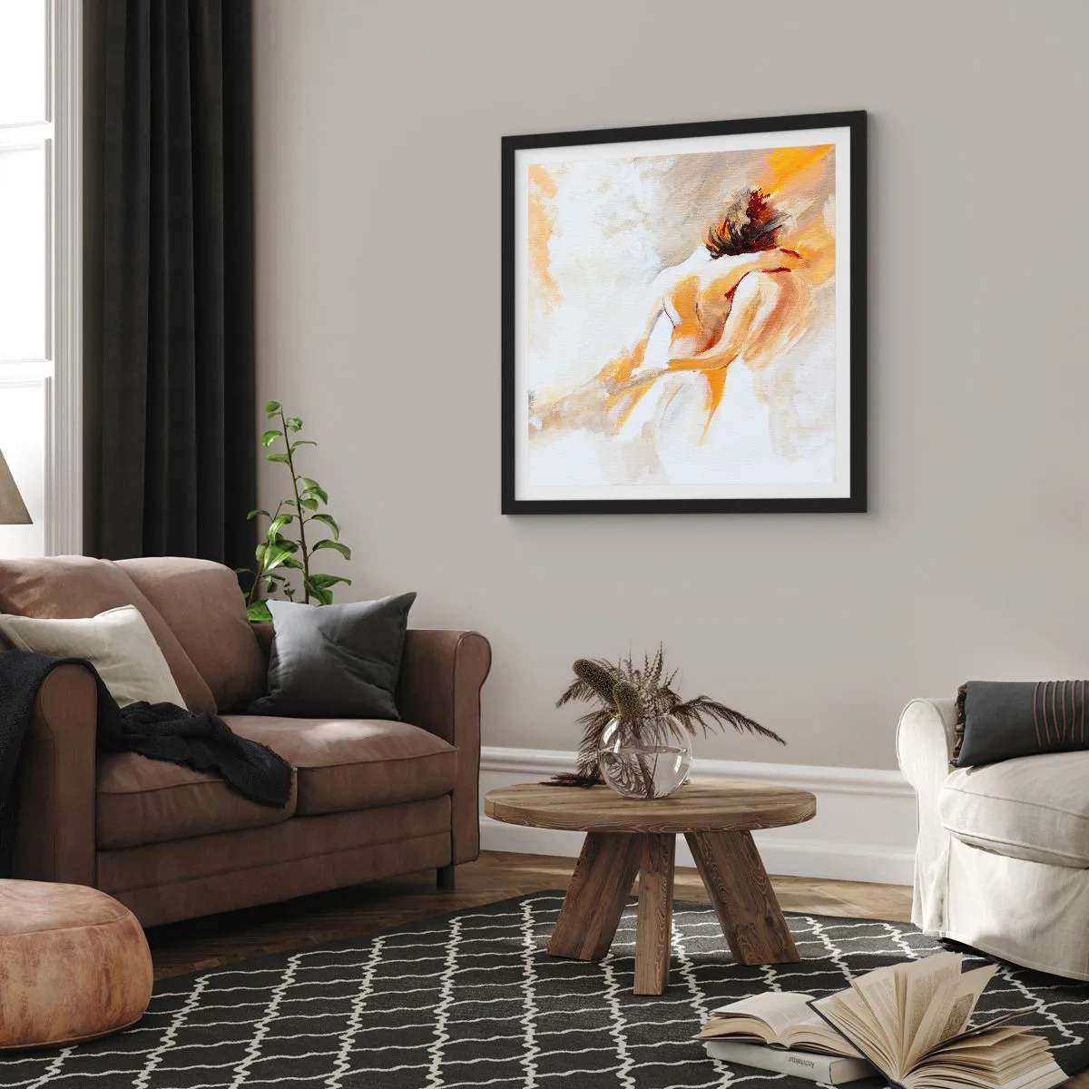 Poster in cornice nera - Nel cielo dell'intimità - 60x60 cm