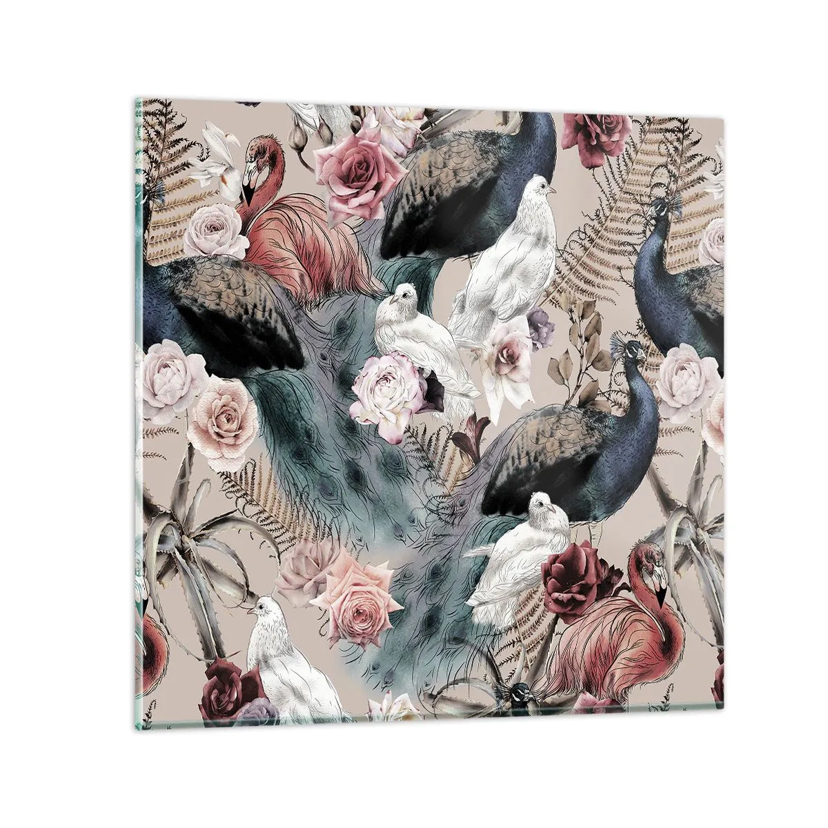 Quadro su vetro - Nel giardino del palazzo - 30x30 cm