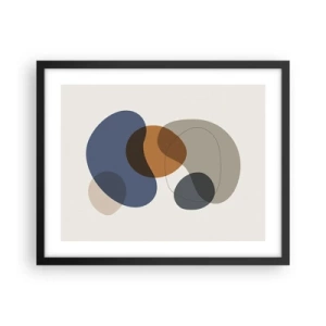 Poster in cornice nera - Gocce di colore - 50x40 cm