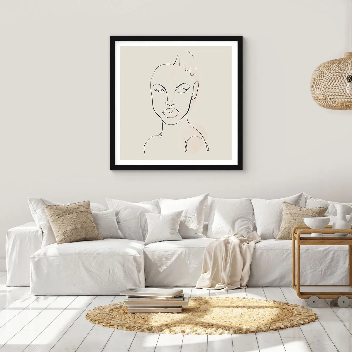 Poster in cornice nera - Profilo di sensualità - 30x30 cm