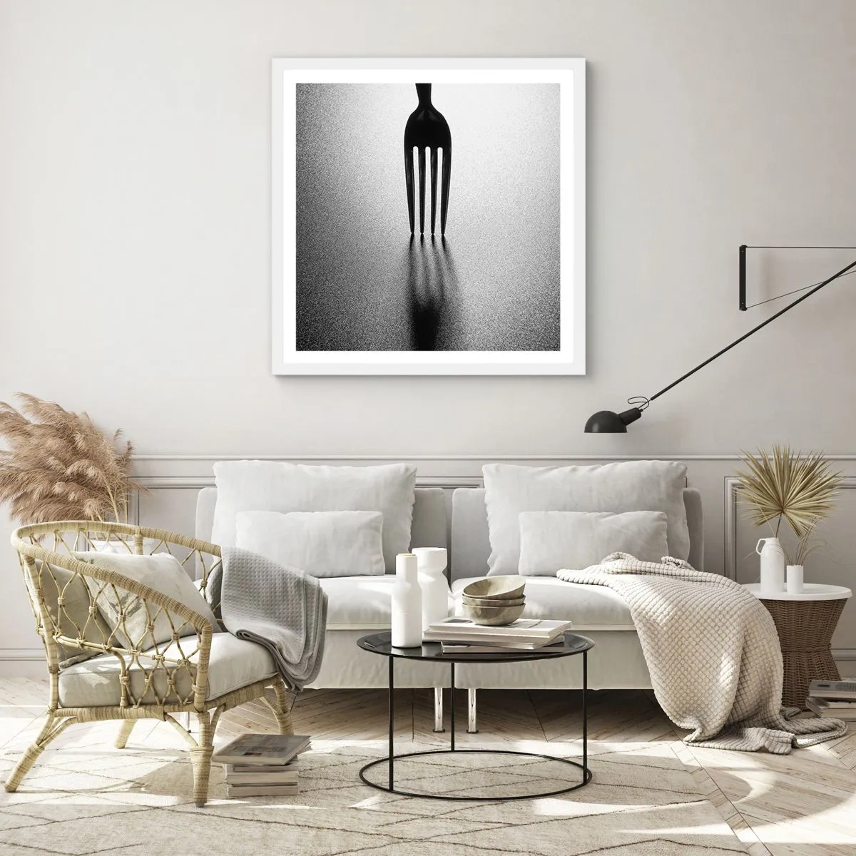 Poster in cornice bianca - Luce e ombra - 30x30 cm