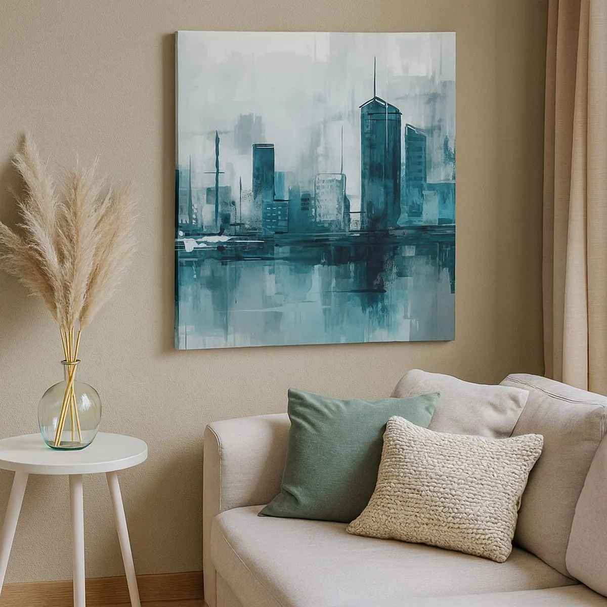 Quadro su tela - Stampe su Tela - La città al colore della pioggia - 30x30 cm