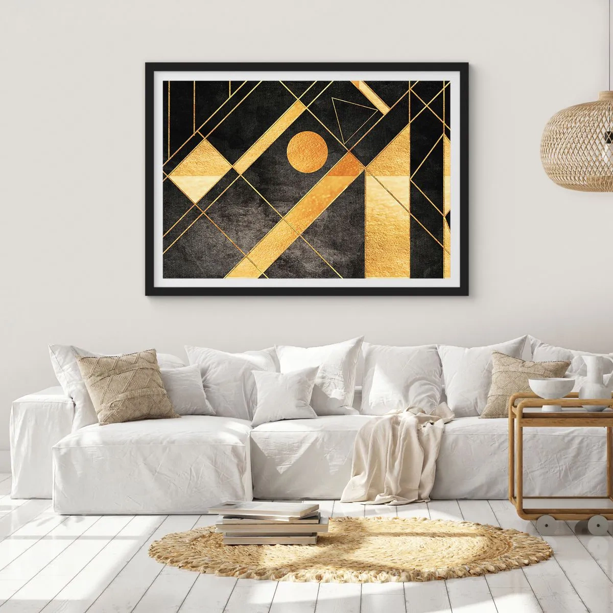 Poster in cornice nera - Sole del deserto - 50x40 cm