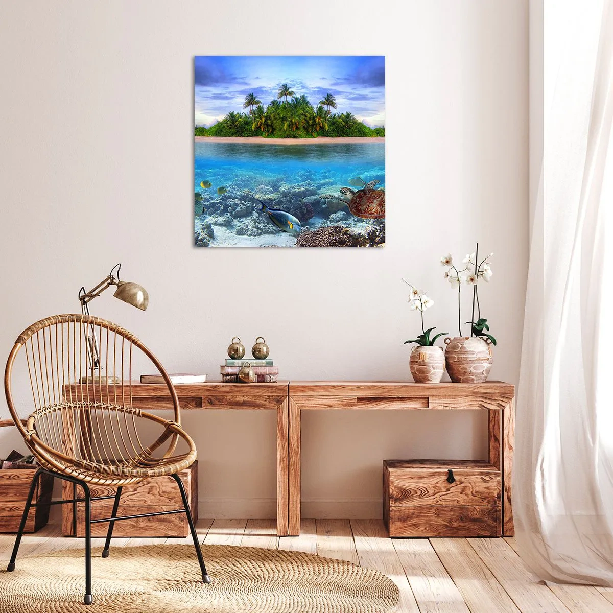 Quadro su tela - Stampe su Tela - L'isola del paradiso dà il benvenuto - 30x30 cm
