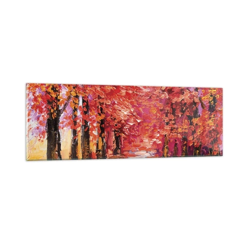 Quadro su vetro - Impressione d'autunno - 90x30 cm