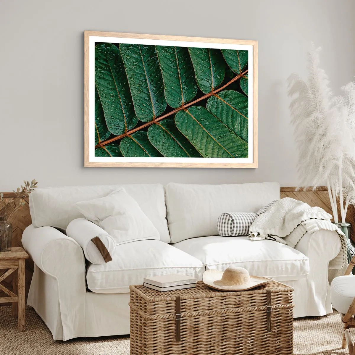 Poster in cornice rovere chiaro - Al ritmo verde - 100x70 cm