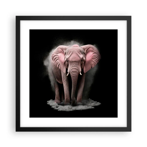 Poster in cornice nera - Non pensare all'elefante rosa! - 40x40 cm