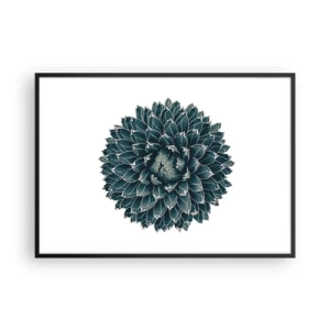 Poster in cornice nera - Pianta succulenta simmetrica su sfondo bianco - 100x70cm - La stella del deserto - Decorazione murale moderna per soggiorno e camera da letto ARTTOR