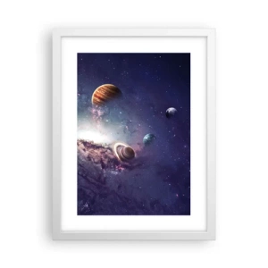 Poster in cornice bianca - Sistema solare danzante - 30x40 cm