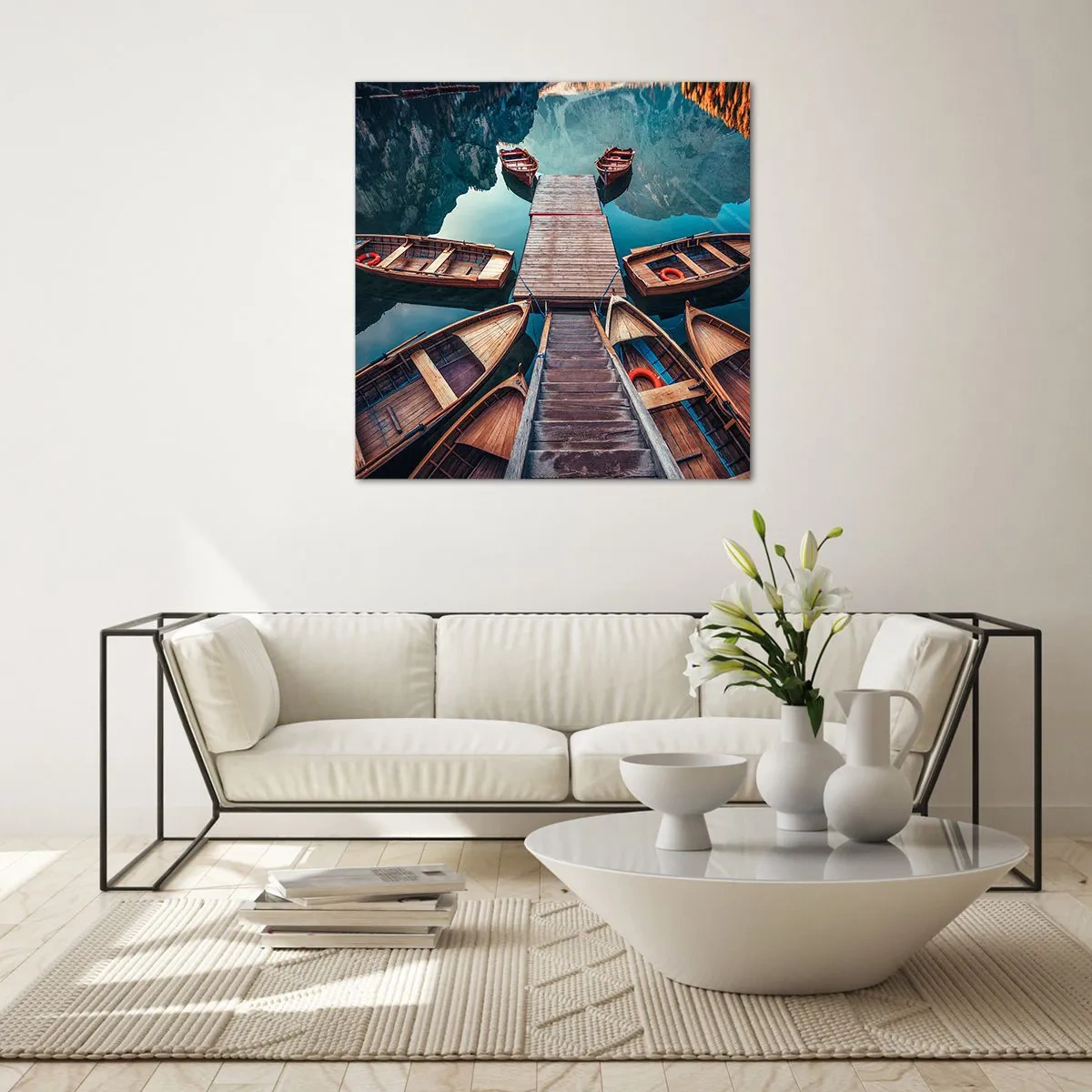 Quadro su vetro - Aspetto sul molo - 70x70 cm