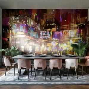 Fotomurali Premium Canvas - Nel mare di luce - Città, Architettura, Vita notturna - 500x350 cm