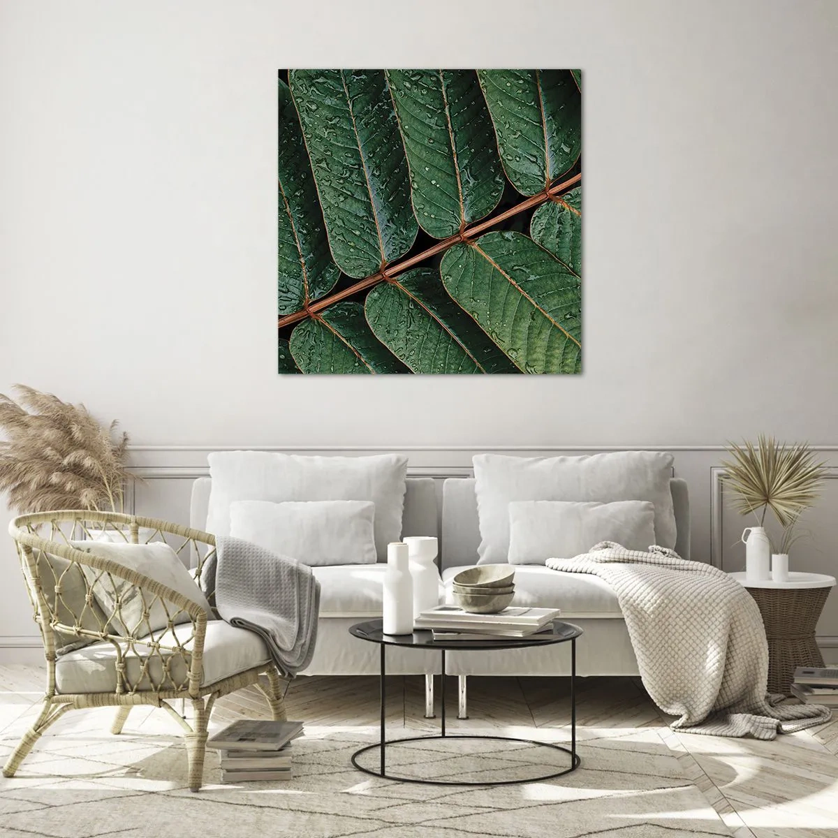 Quadro su vetro - Al ritmo verde - 50x50 cm