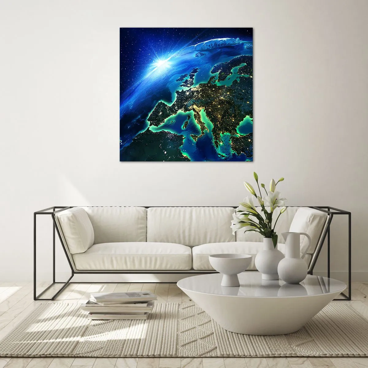 Quadro su vetro - L'Europa scintillante - 30x30 cm