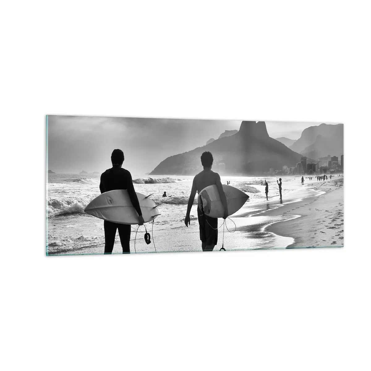 Quadro su vetro - Samba su un'unica onda - 100x40 cm