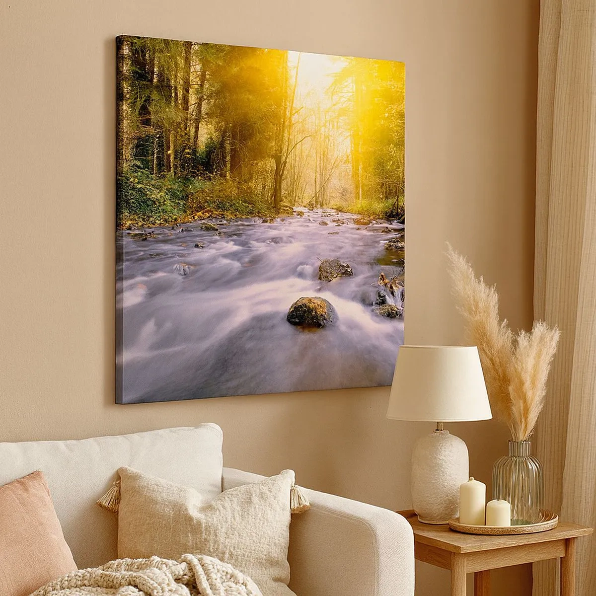 Quadro su tela - Stampe su Tela - Malachite in cornice oro-argento - 30x30 cm