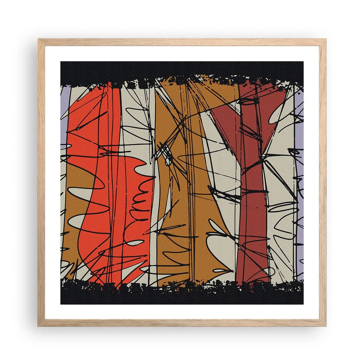 Poster in cornice rovere chiaro - Composizione spontanea - 60x60 cm