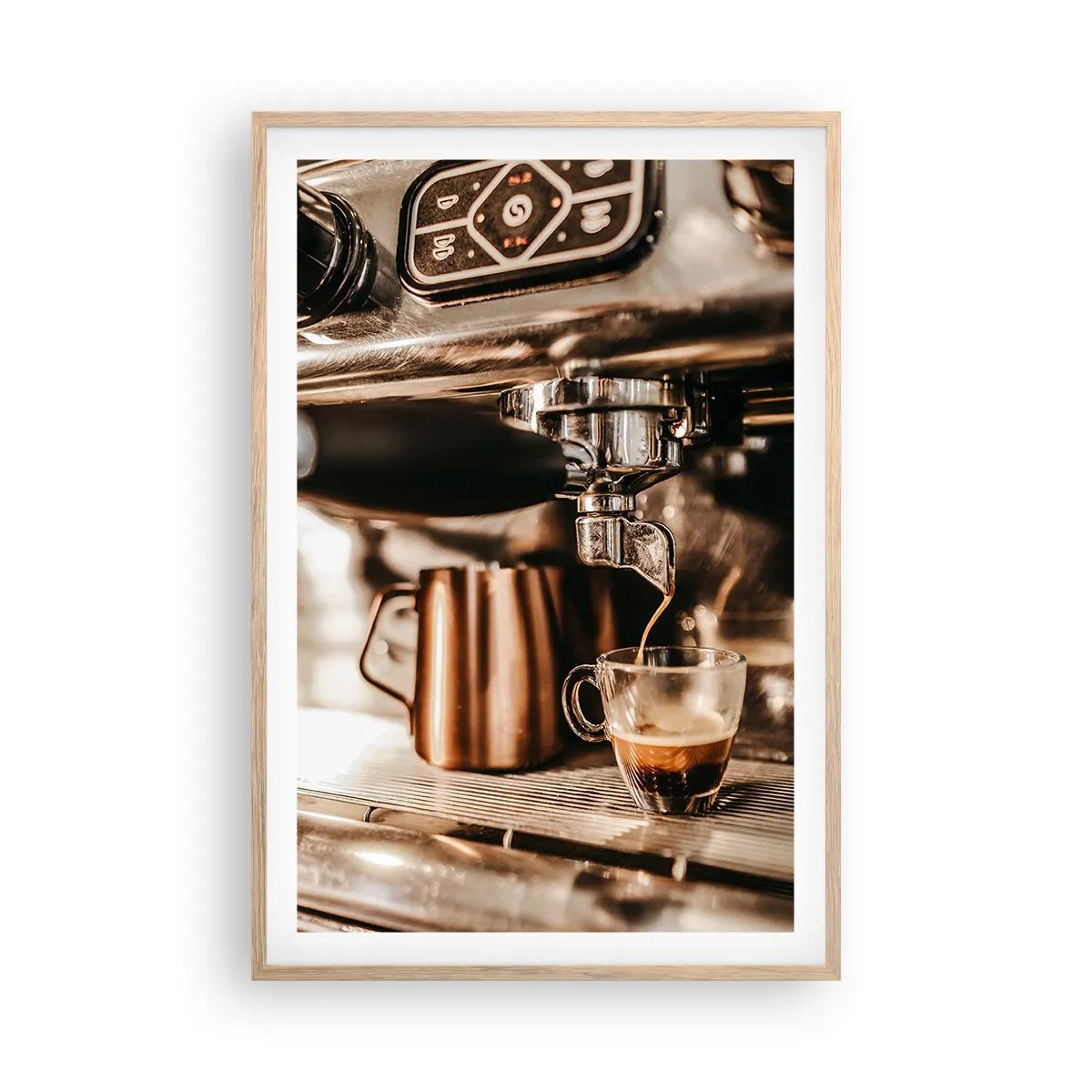 Poster in cornice rovere chiaro - Lo splendore del caffè - 61x91 cm