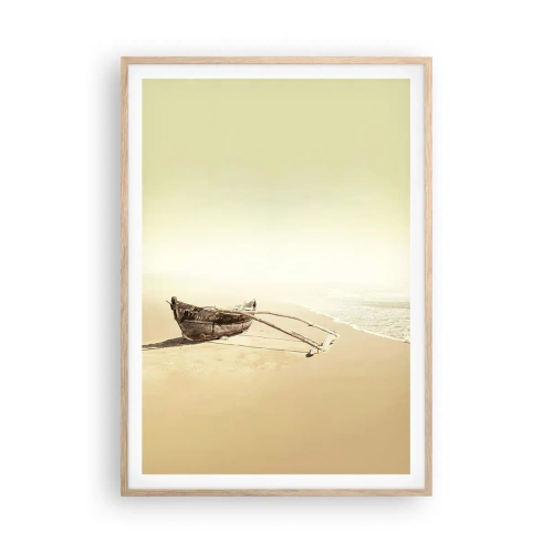 Poster in cornice rovere chiaro - Ricordo dei mari del sud - 70x100 cm