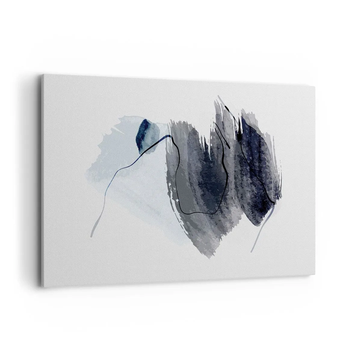 Quadro su tela - Stampe su Tela - Composizione astratta nei toni del grigio e del blu - 120x80cm - Intensità e movimento - Decorazione murale moderna per soggiorno e camera da letto ARTTOR
