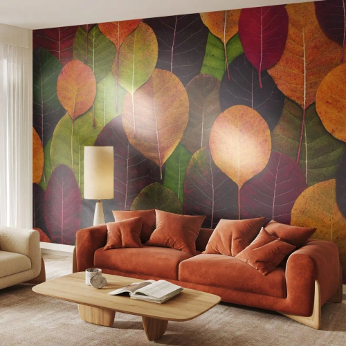 Fotomurali Autoadesivo Deluxe Sticker - Mosaico autunnale - Grafica, Foglie colorate, Pezzo - 500x350 cm