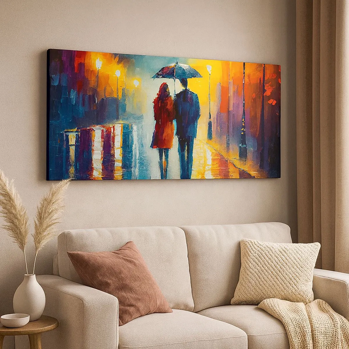 Quadro su tela - Stampe su Tela - Insieme la notte è colorata - 100x40 cm