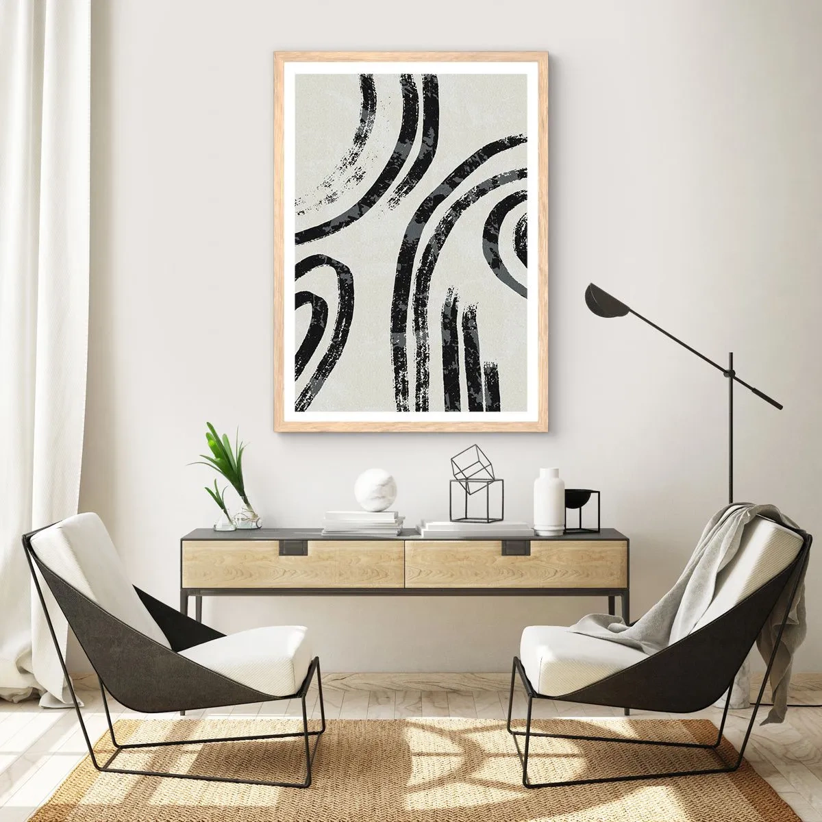 Poster in cornice rovere chiaro - Interrotto a metà - 50x70 cm