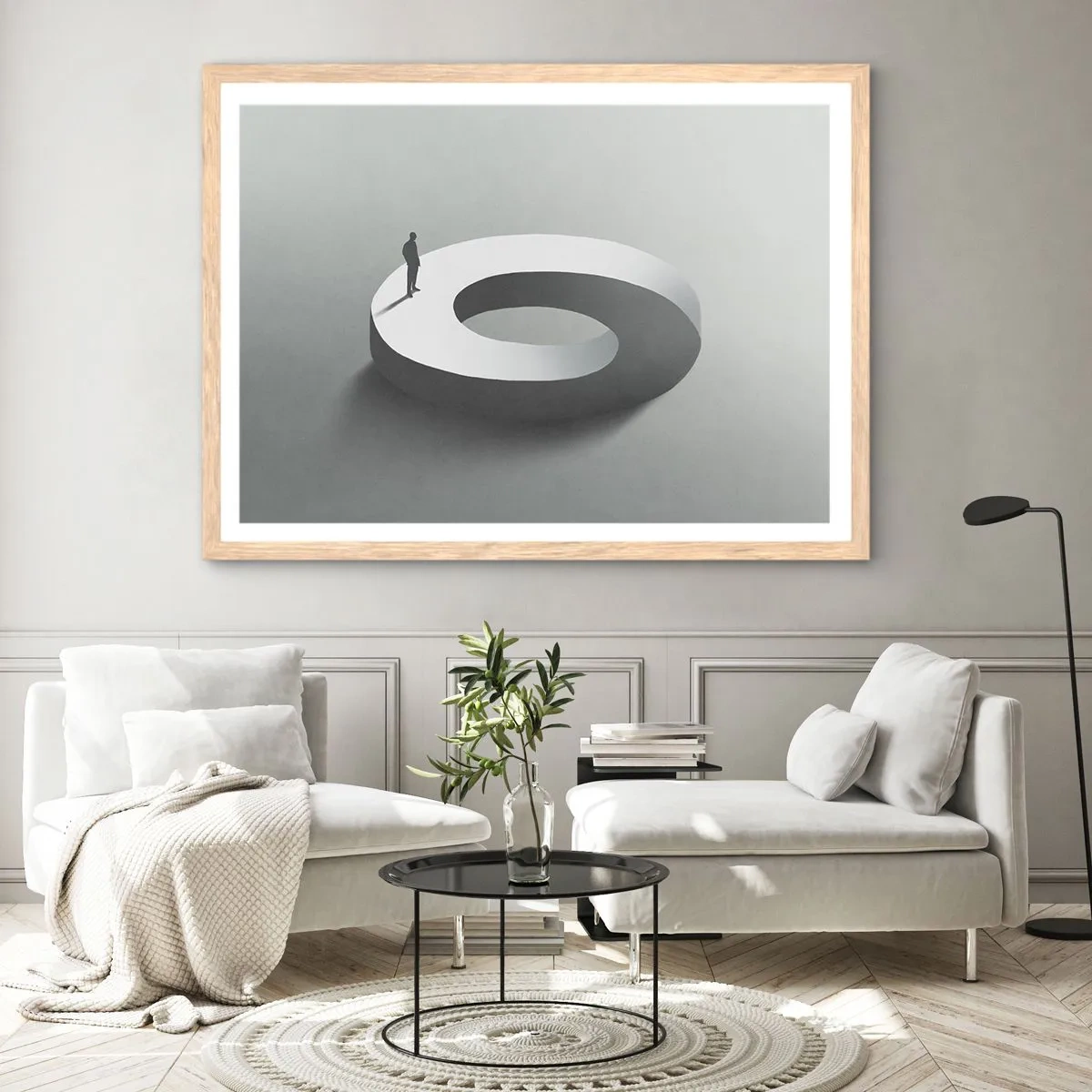 Poster in cornice rovere chiaro - Prova a cavartela - 40x30 cm