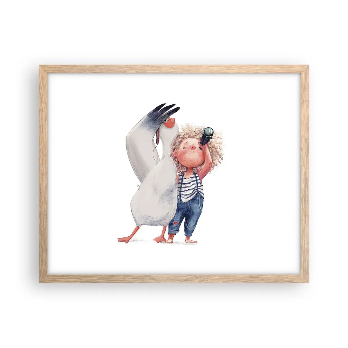 Poster in cornice rovere chiaro - Il progetto di un grande viaggio - 50x40 cm