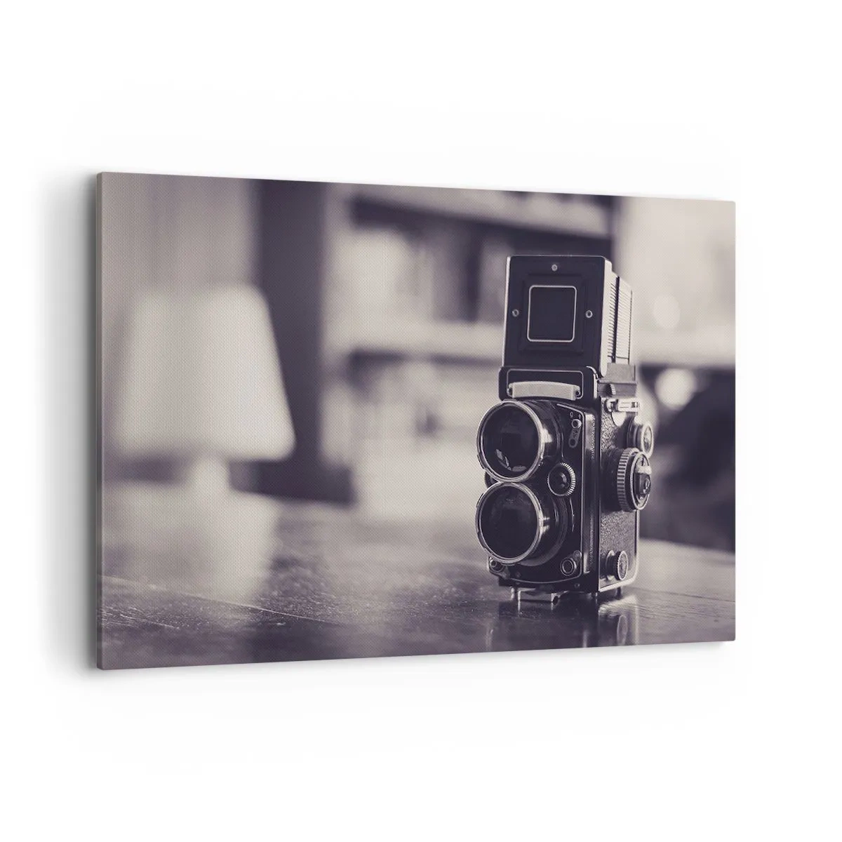 Quadro su tela - Stampe su Tela - Macchina fotografica antica in bianco e nero - 120x80cm - La magia delle vecchie fotografie - Decorazione murale moderna per soggiorno e camera da letto ARTTOR