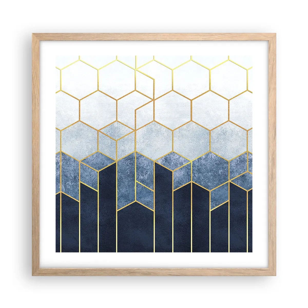 Poster in cornice rovere chiaro - Composizione a ritmo sincopato - 50x50 cm