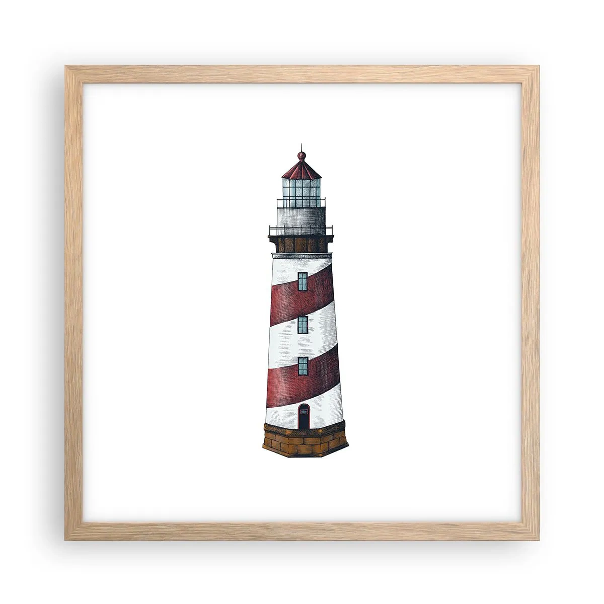 Poster in cornice rovere chiaro - Sempre di guardia - 40x40 cm