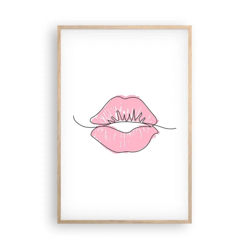 Poster in cornice rovere chiaro - Pronti al bacio? - 61x91 cm