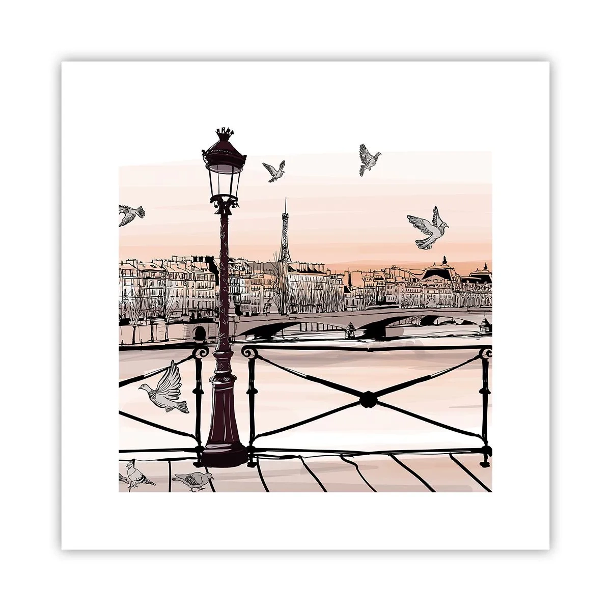 Poster - Sui tetti di Parigi - 30x30 cm