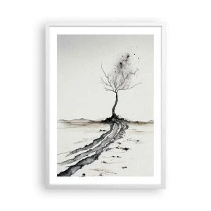 Poster in cornice bianca - Malinconia invernale - 50x70 cm