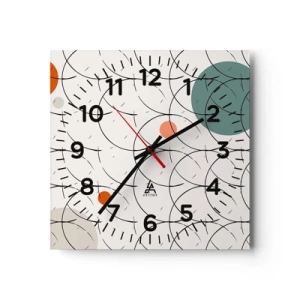 Orologio da parete - Orologio in Vetro - Nello spirito della pop-art - 40x40 cm