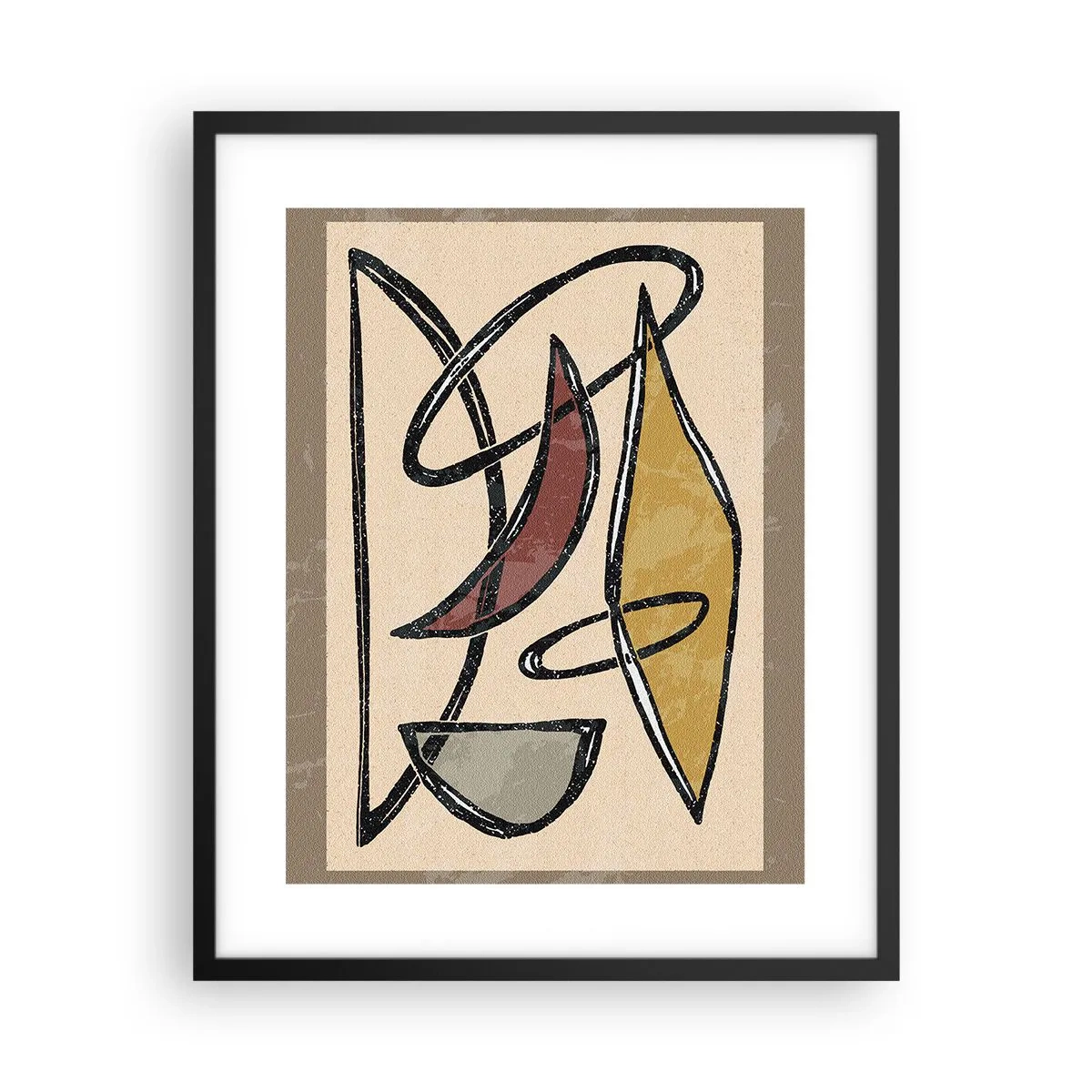 Poster in cornice nera - Composizione: archi e ovali - 40x50 cm