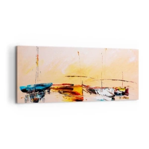 Quadro su tela - Stampe su Tela - La sera sul molo - 100x40 cm