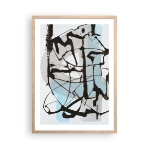 Poster in cornice rovere chiaro - Blu nonostante tutto - 50x70 cm