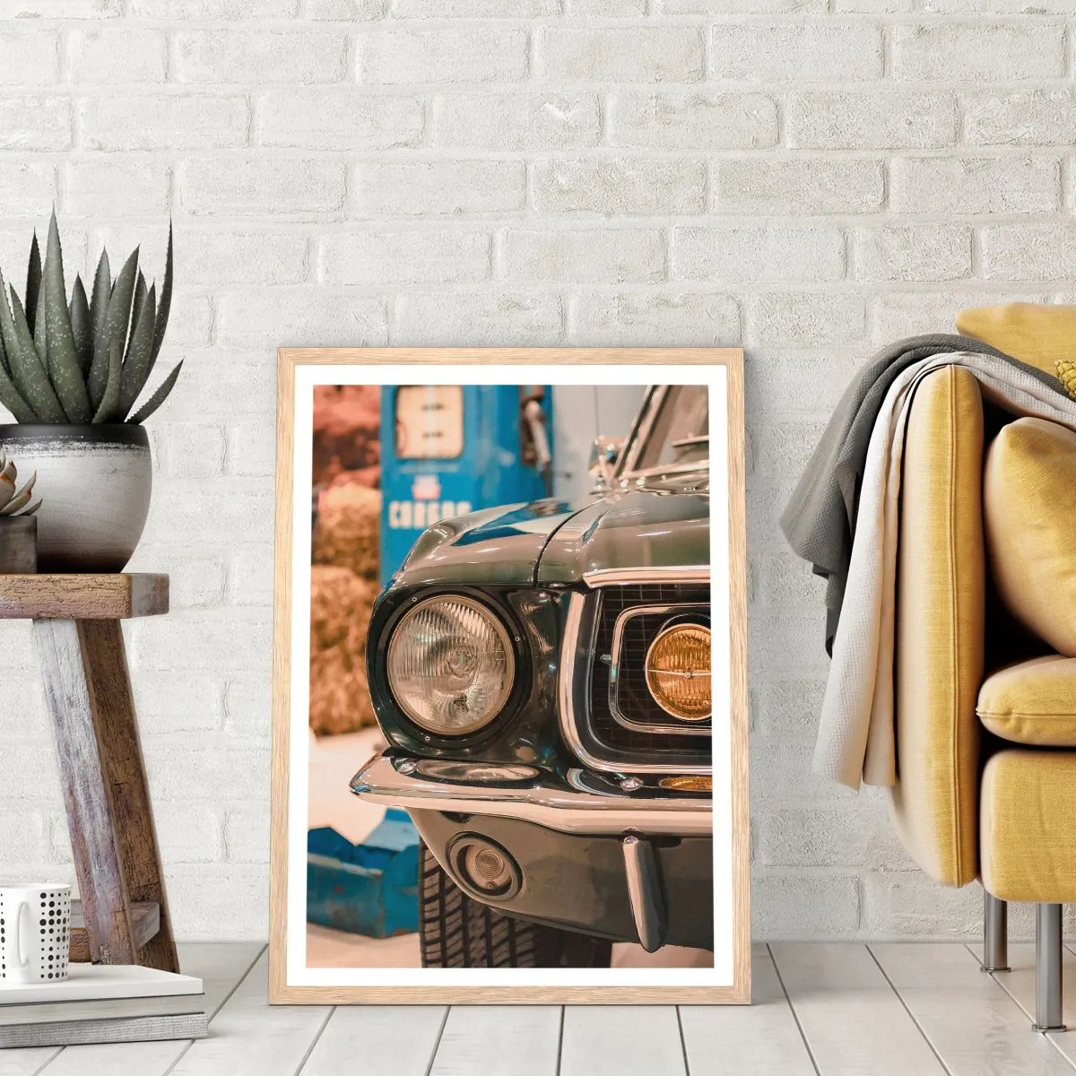 Poster in cornice rovere chiaro - Incontro con la leggenda - 50x70 cm