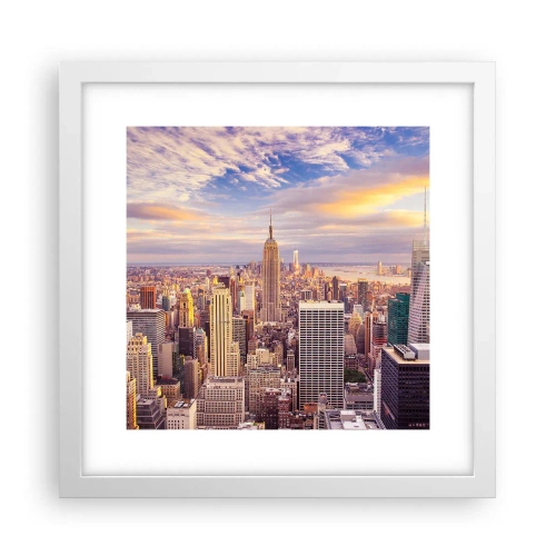 Poster in cornice bianca - Toccando le nuvole - 30x30 cm