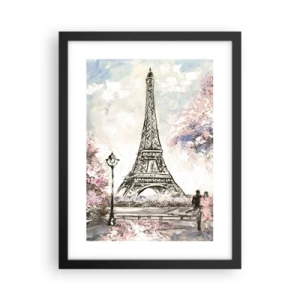 Poster in cornice nera - Passeggiata a Parigi in aprile - 30x40 cm